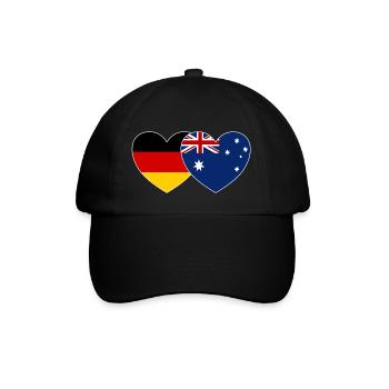 Germany Australia Flag Heart - Baseball Cap - black/black - Front