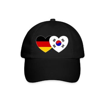 Allemagne Corée du Sud Drapeau Coeur - Casquette classique - noir/noir - Devant