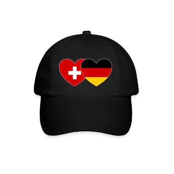 Suisse Allemagne Drapeau Cœur - Casquette classique - noir/noir - Devant
