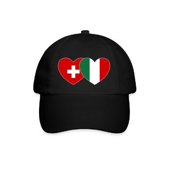 Suisse Italie Drapeau Cœur - Casquette classique - noir/noir - Devant