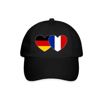 Germany France Flag Heart - Baseball Cap - black/black - Front