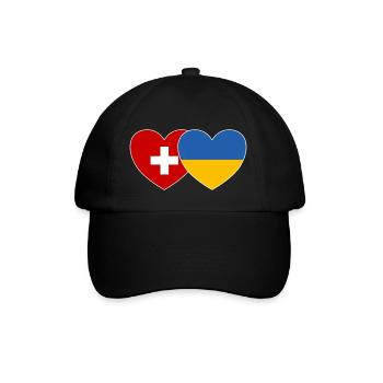 Ukraine Suisse Flag Heart - Casquette classique - noir/noir - Devant