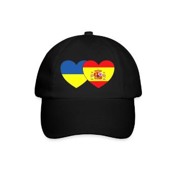 Ukraine Espagne Drapeau Cœur - Casquette classique - noir/noir - Devant