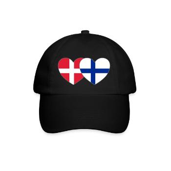 Danemark Finlande Flag Heart - Casquette classique - noir/noir - Devant