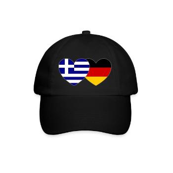 Grèce Allemagne Drapeau Cœur - Casquette classique - noir/noir - Devant