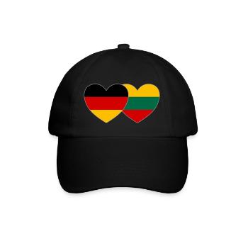 Deutschland Litauen Flagge Herz - Baseballkappe - Schwarz/Schwarz - Vorne
