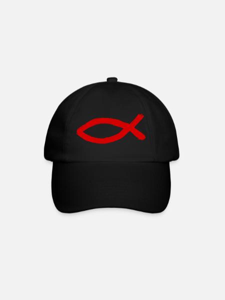 Jesusfisch Ichthys Fisch Fische - Baseballkappe - Schwarz/Schwarz