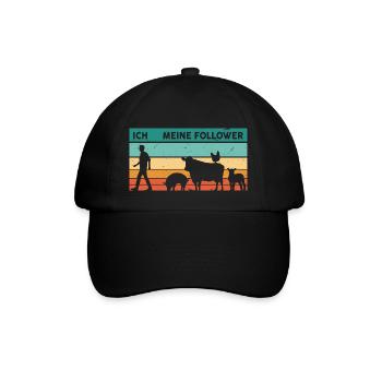 Ich Meine Follower Schwein Kuh Schaf Huhn Nutztier - Baseballkappe - Schwarz/Schwarz - Vorne