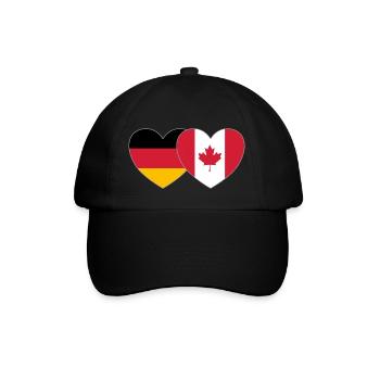 Allemagne Canada Drapeau Coeur - Casquette classique - noir/noir - Devant