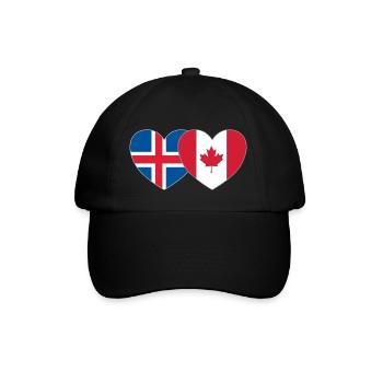 Iceland Canada Flag Heart - Baseball Cap - black/black - Front