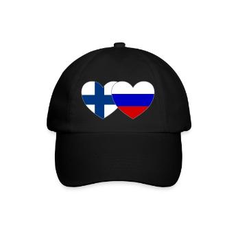 Finlande Russie Drapeau Cœur - Casquette classique - noir/noir - Devant