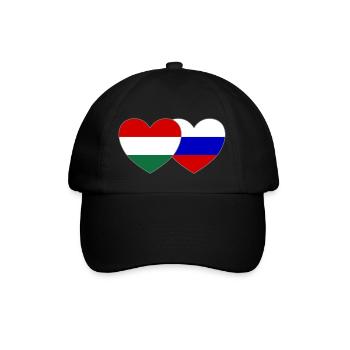 Hongrie Russie Drapeau Cœur - Casquette classique - noir/noir - Devant