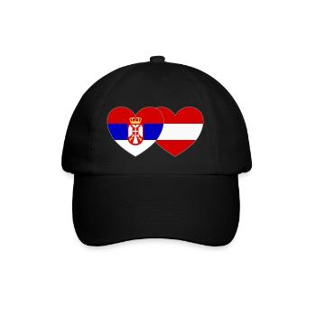 Serbie Autriche Drapeau Cœur - Casquette classique - noir/noir - Devant