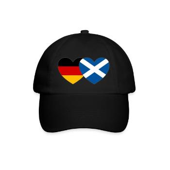 Deutschland Schottland Flagge Herz - Baseballkappe - Schwarz/Schwarz - Vorne