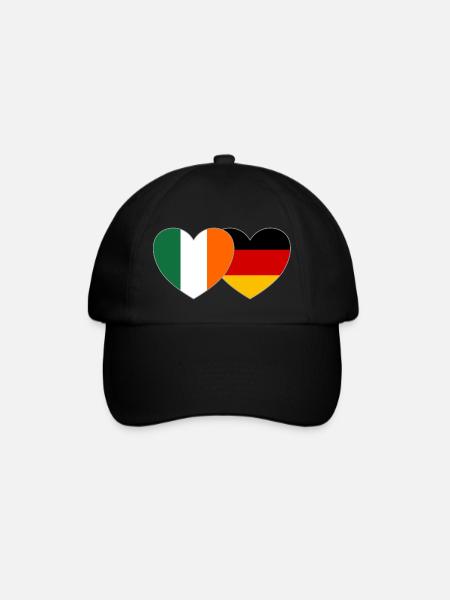 Ireland Germany Flag Heart - Baseball Cap - black/black