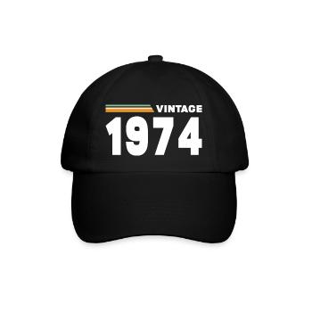 vintage 1974 - Baseball Cap - black/black - Front