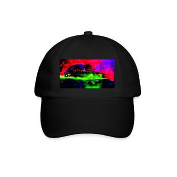 Neon Abstract Retro Car Design Coop Artist BiBi - Baseballkappe - Schwarz/Schwarz - Vorne