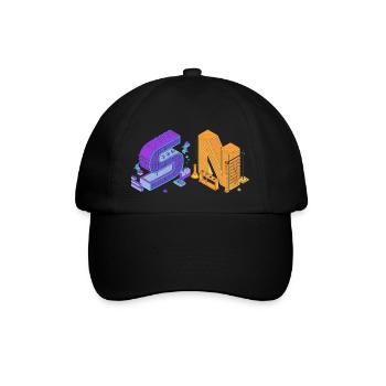 SasuNaru letters in purple and orange - Narusasu - Baseball Cap - black/black - Front