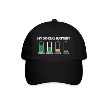 Ma batterie sociale | drôles de dictons, famille - Casquette classique - noir/noir - Devant