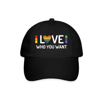 Pride Month - Liebe, wen du willst - Baseballkappe - Schwarz/Schwarz - Vorne