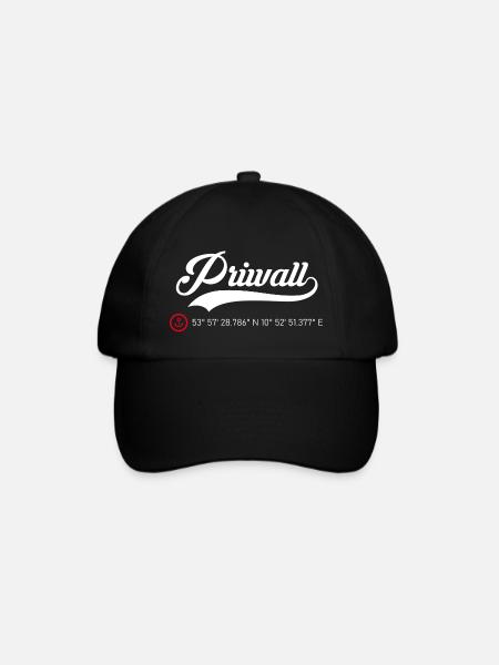 Priwall Koordinaten - Baseballkappe - Schwarz/Schwarz