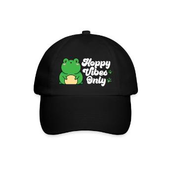 Cute Hoppy Vibes Only Frog Fans Herpetologist Amph - Baseball Cap - black/black - Front