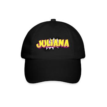 Juliana Nom personnalisé Style bande dessinée Pop Art, - Casquette classique - noir/noir - Devant
