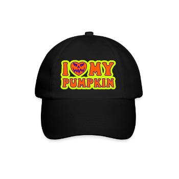 I Love My Pumpkin Halloween Costume Women Men - Baseball Cap - black/black - Front