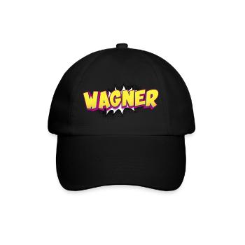 Wagner nom personnalisé bande dessinée Style Pop Art, - Casquette classique - noir/noir - Devant