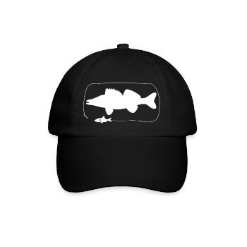 Zander with natural bait - Baseball Cap - black/black - Front