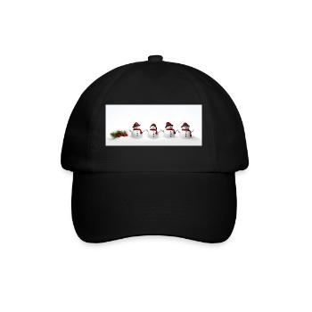 Schneemann - Baseballkappe - Schwarz/Schwarz - Vorne