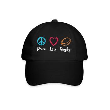 Peace Love Rugby - Baseball Cap - black/black - Front