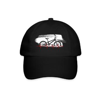 Fahrrad Herzschlag Strichzeichnungen - Baseballkappe - Schwarz/Schwarz - Vorne