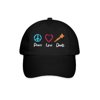 Frieden Liebe Darts - Baseballkappe - Schwarz/Schwarz - Vorne