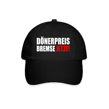 dönerpreisbremse jetzt - Baseballkappe - Schwarz/Schwarz - Vorne