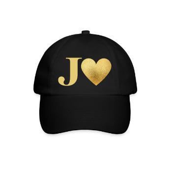 Lettre j cœur doré - Casquette classique - noir/noir - Devant