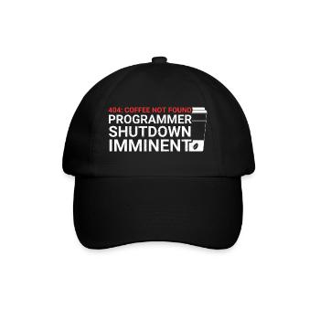 Programmers generate code from coffee - Baseball Cap - black/black - Front