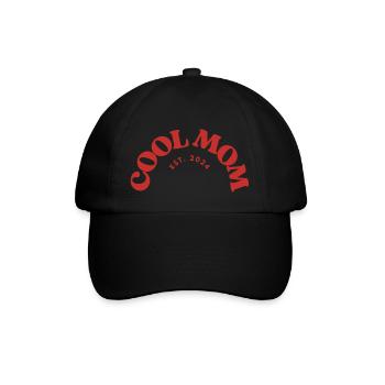 Cool Mom Est. 2024 - Baseballkappe - Schwarz/Schwarz - Vorne