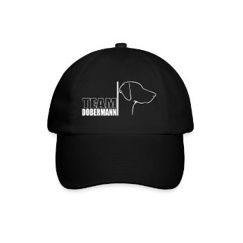 TEAM Dobermann Profil Hund Hundesport Wilsigns - Baseballkappe - Schwarz/Schwarz - Vorne
