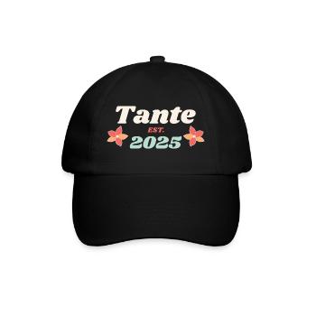 Tante Est 2025 Ich werde Tante Retro Style - Baseballkappe - Schwarz/Schwarz - Vorne