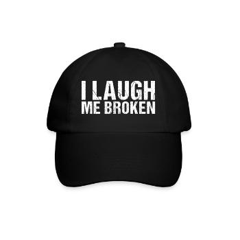 I Laugh me broken denglish - Baseballkappe - Schwarz/Schwarz - Vorne