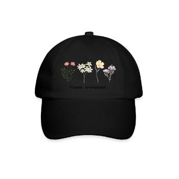 flower enthusiast - Baseballkappe - Schwarz/Schwarz - Vorne