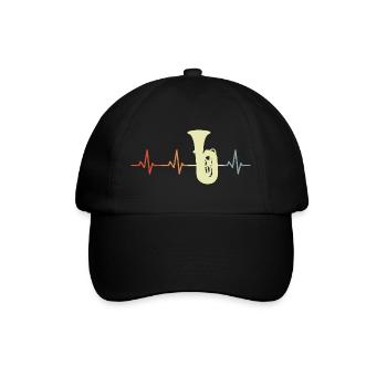 Tuba Vintage Cœur Ligne - Casquette classique - noir/noir - Devant