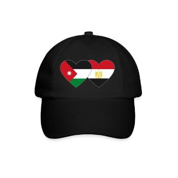 Jordan Egypt Flag Heart - Baseball Cap - black/black - Front
