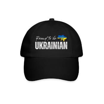 Stolzer Ukrainer, ich liebe die Ukraine - Baseballkappe - Schwarz/Schwarz - Vorne