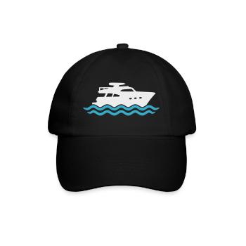 Yacht Silhouette Motorboat - Baseball Cap - black/black - Front