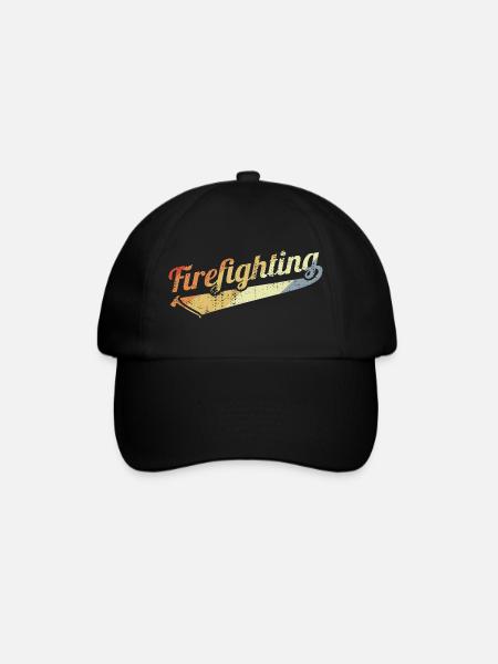 Feuerwehr Vintage Look - Baseballkappe - Schwarz/Schwarz