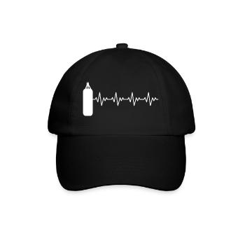 Boxer_2_EKG_weiss - Baseballkappe - Schwarz/Schwarz - Vorne