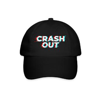 Crash Out - Glitch Style White Red Cyan - Baseball Cap - black/black - Front