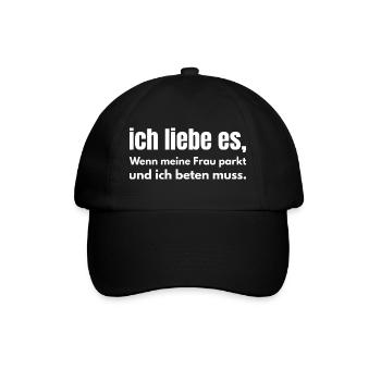 Ich liebe es, wenn meine Frau parkt – Auto Humor - Baseballkappe - Schwarz/Schwarz - Vorne